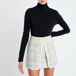 NWT English Factory PLAID BOUCLE MINI SKIRT